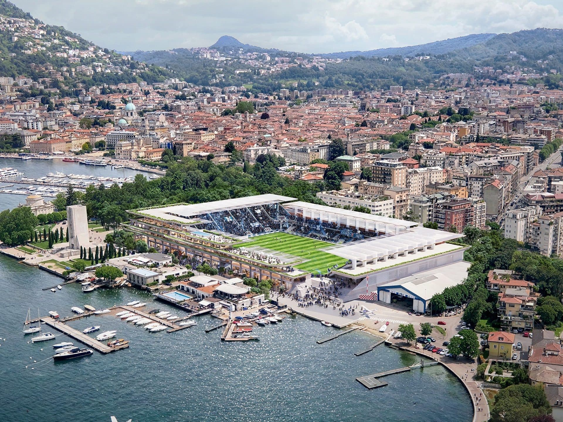 Stadio Giuseppe Sinigaglia og Comosøen