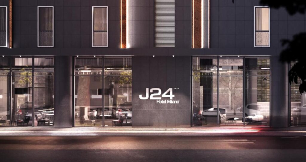 Facaden på J24 Hotel Milano